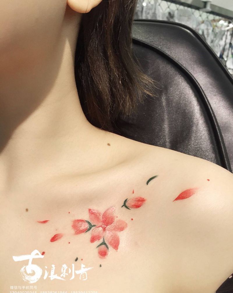 桃花纹身图片_成品纹身图案