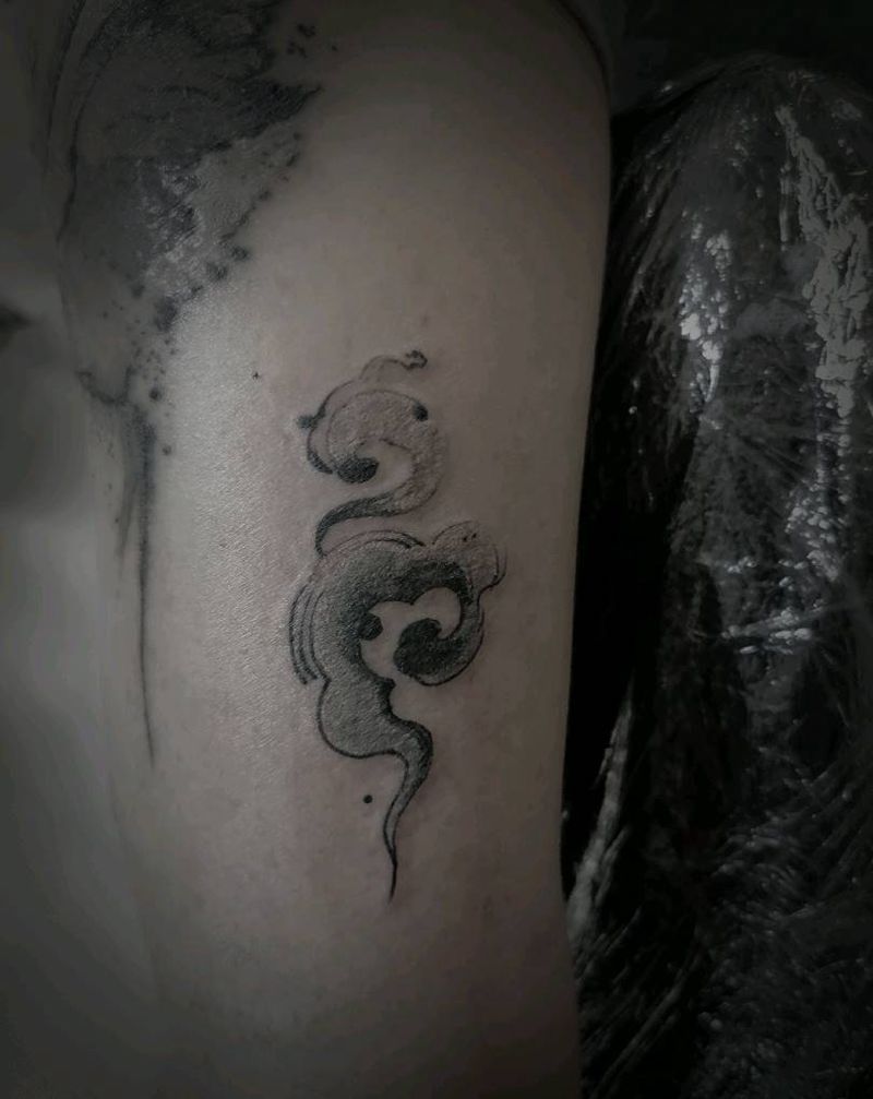 祥云纹身图片_手臂水墨纹身图案