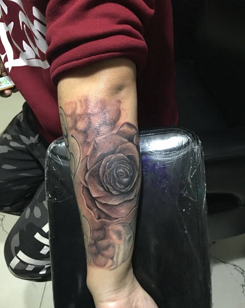 玫瑰花纹身图片