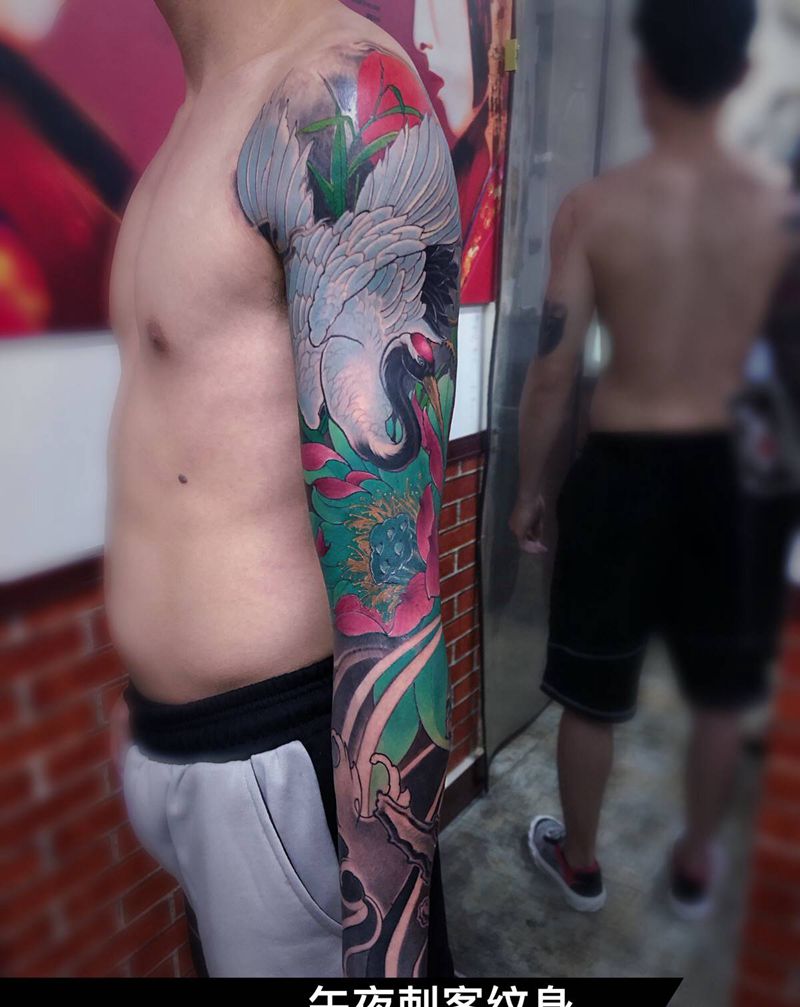 花臂纹身图片_手臂新传统纹身图案