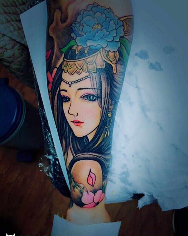 古风美女纹身图片