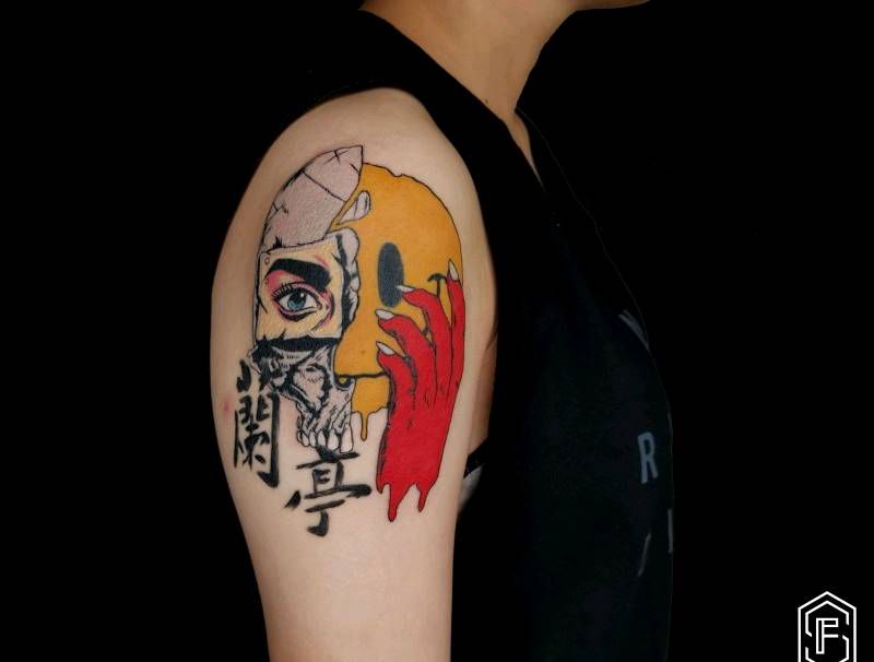 书法与插画纹身图片_书法插画纹身图案