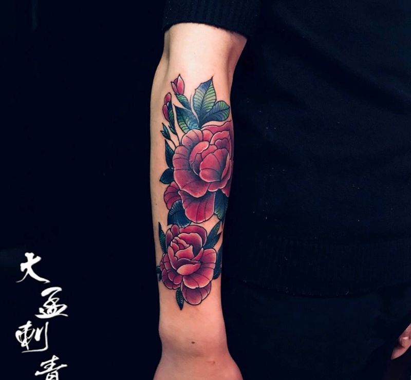 玫瑰花纹身图片