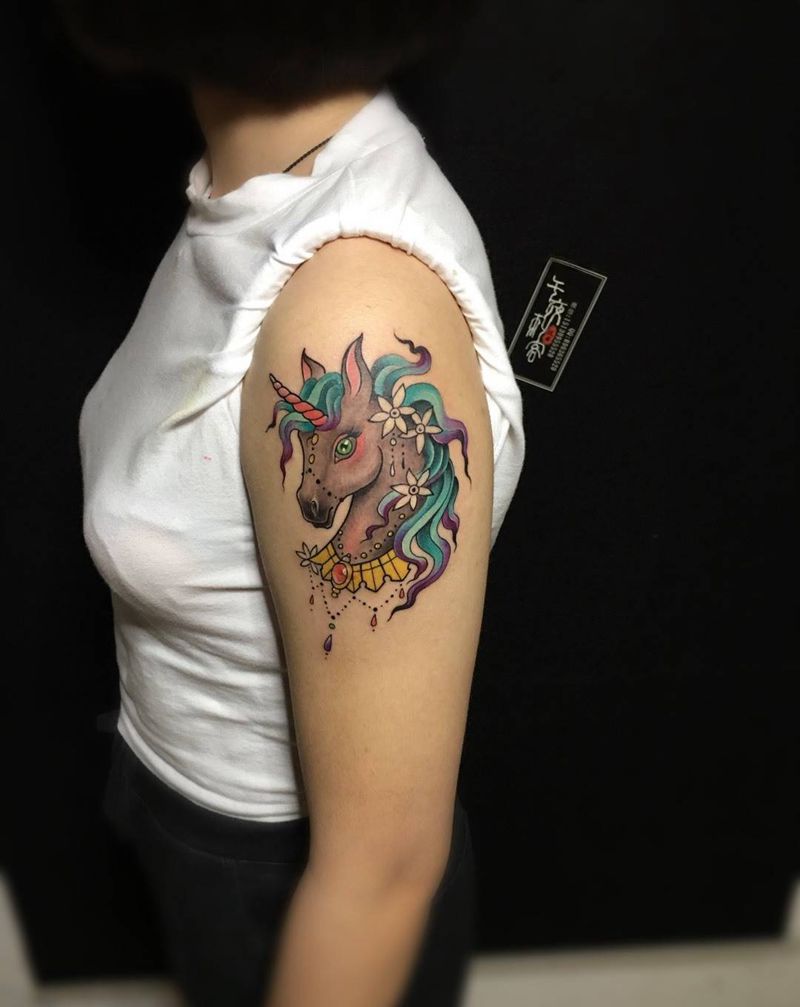 独角兽纹身图片