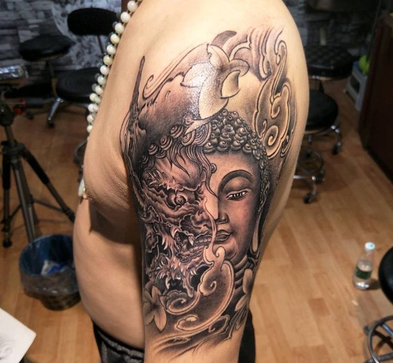 一念之间纹身图片_新传统纹身图案