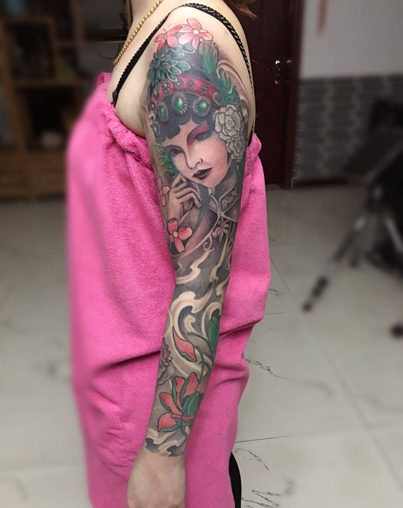 花臂，终于告一段落了，纹身图片