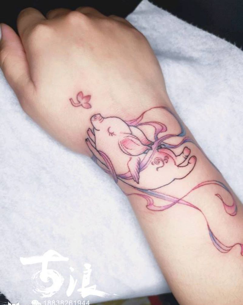 小天蓬纹身图片_手臂手部Old School水彩纹身图案