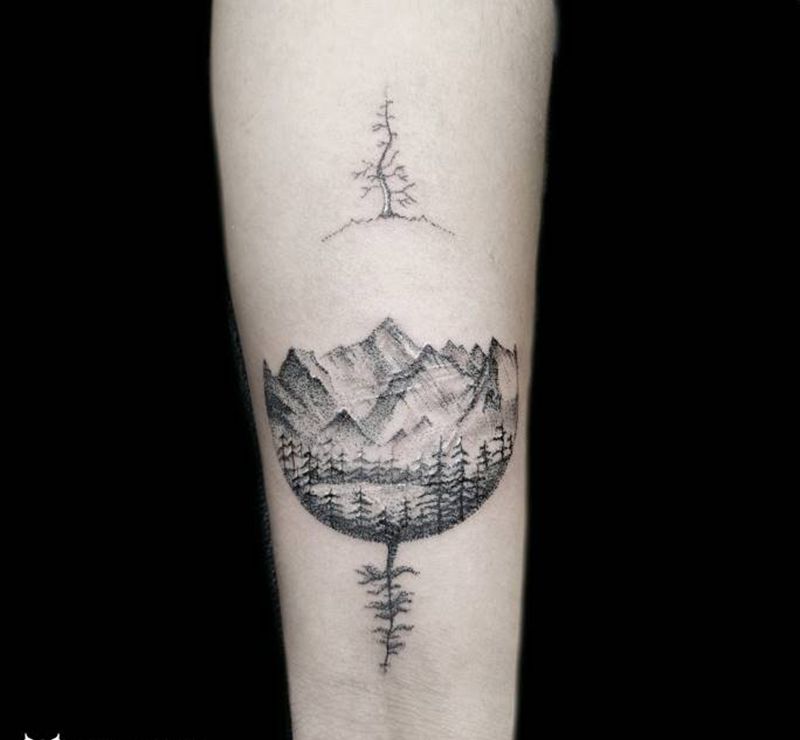 遮盖纹身图片_手臂点刺遮盖纹身图案