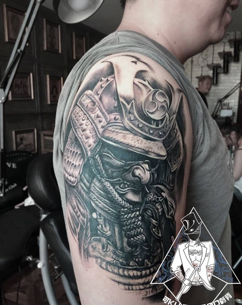 鬼武士纹身图片
