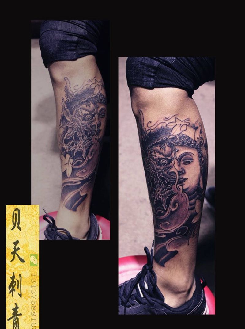 佛魔纹身图片