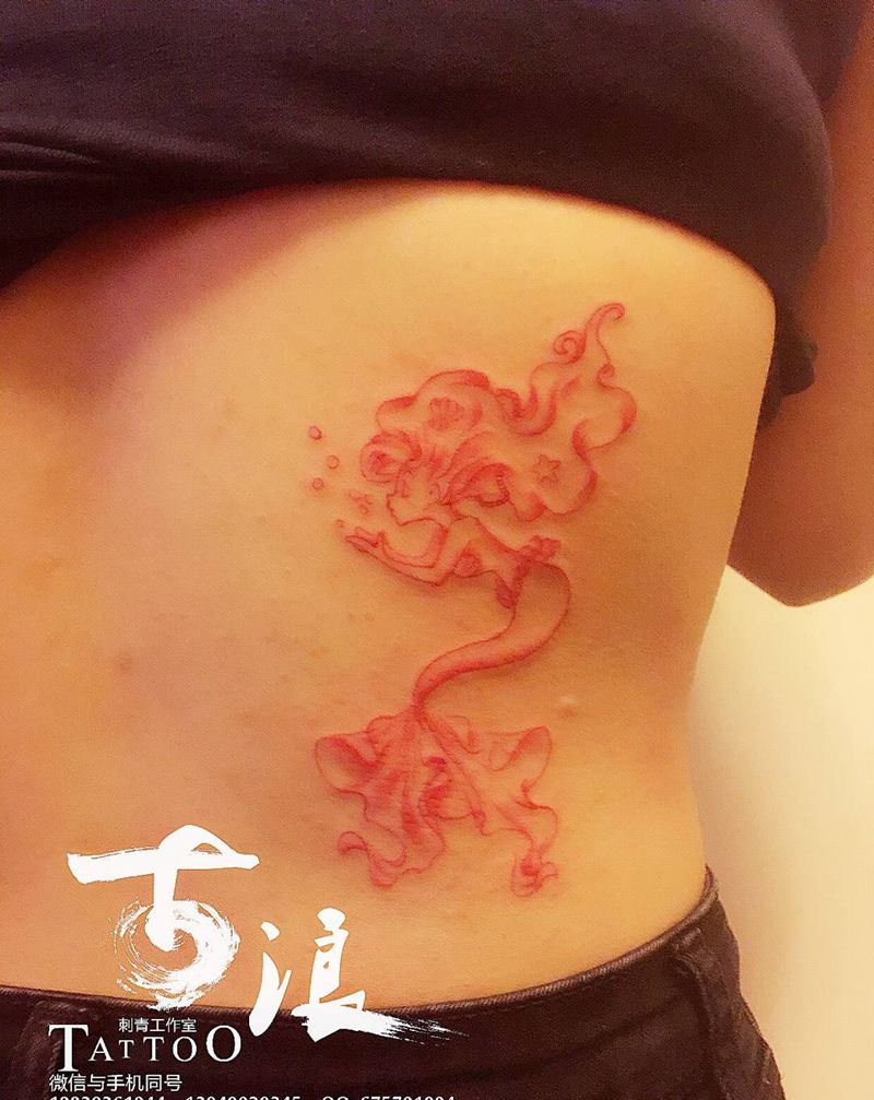 美人鱼纹身图片_成品手稿欧美静物动物人物原创情侣纹身图案