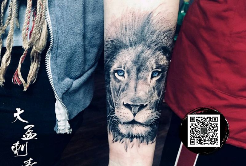 狮子。纹身图片