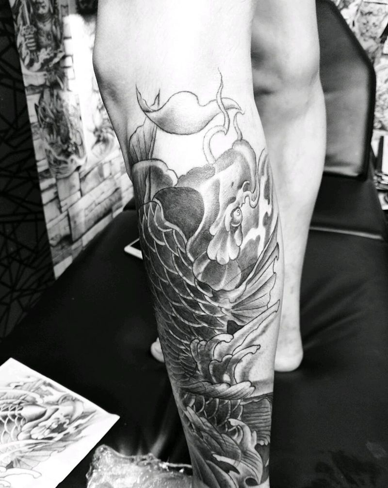 鱼盖鱼纹身图片