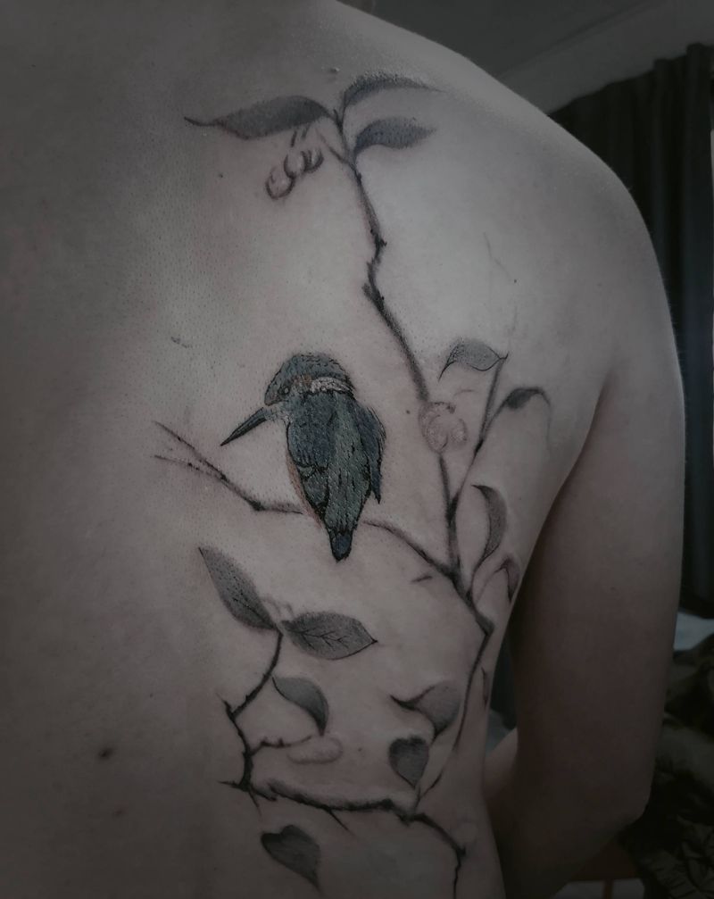 水墨纹身图片_背部水墨纹身图案