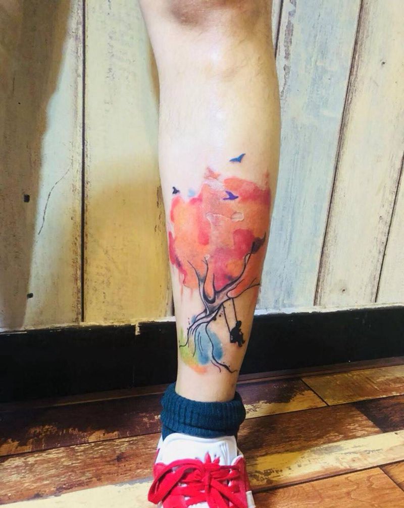 ………纹身图片_腿部纹身图案