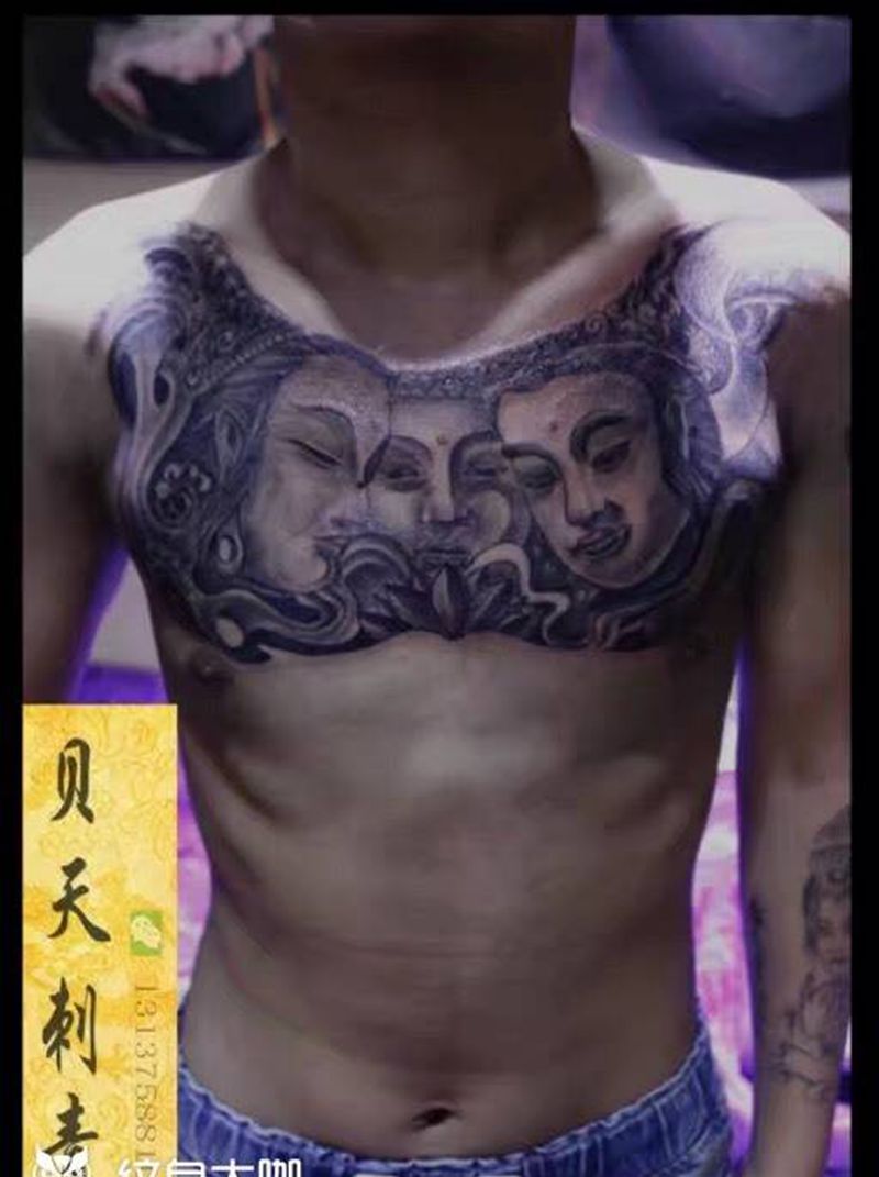 三面佛纹身图片