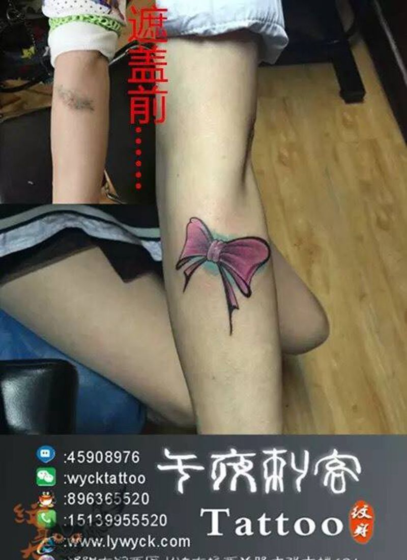 蝴蝶结纹身图片