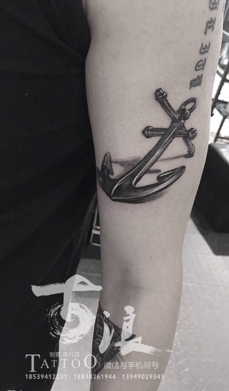 写实 船锚纹身图片_成品纹身图案