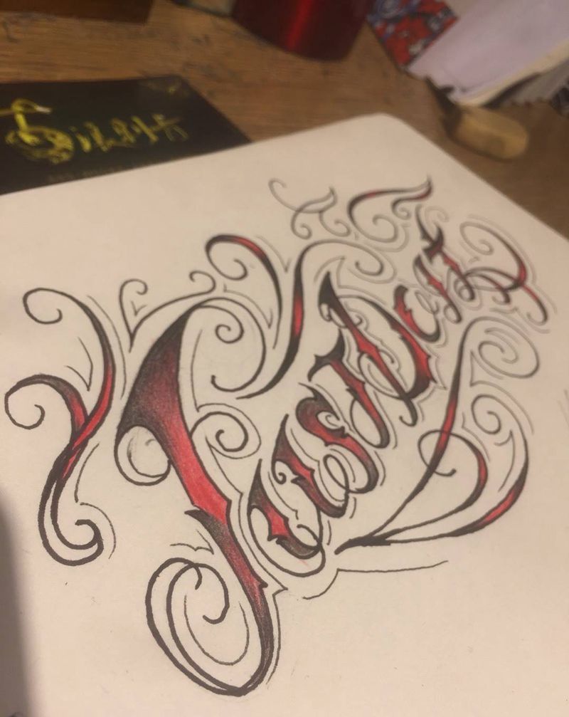 just do it。想做就做 原创设计 奇卡诺花体英文纹身图片_原创字符纹身图案