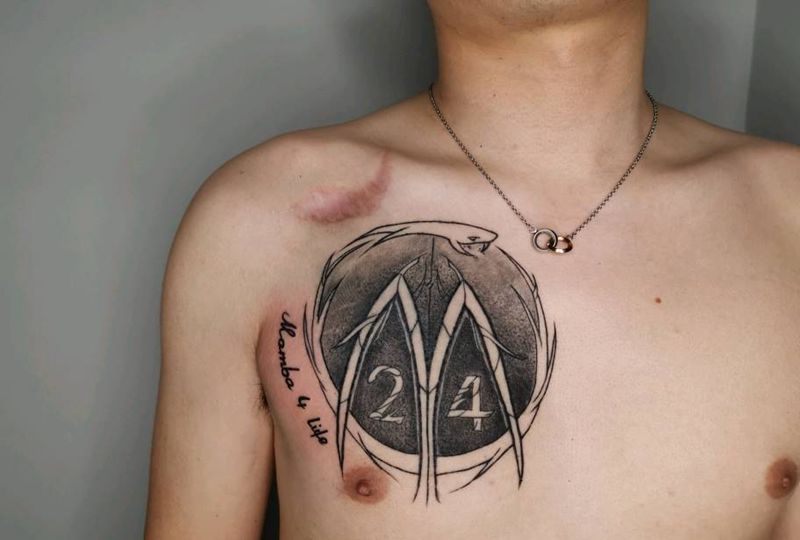 纪念科比纹身图片_花体字纹身图案