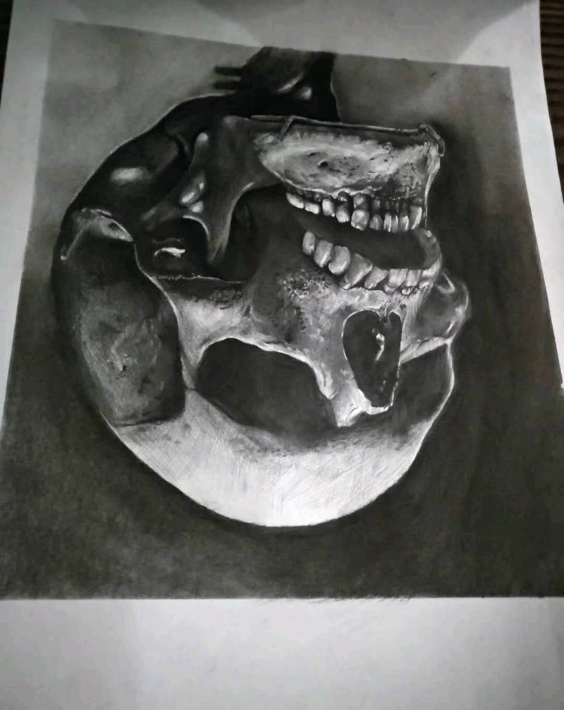 骷髅手稿纹身图片