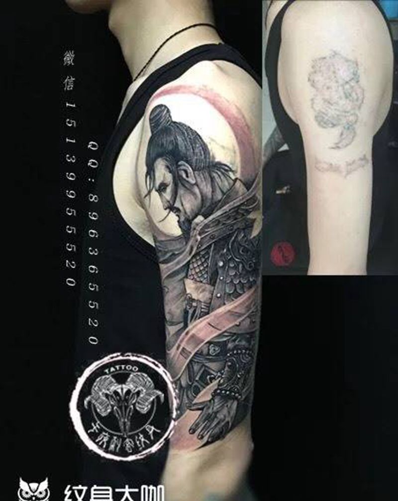 将军令纹身图片_成品肩部手臂传统清新人物肖像欧美手部臀部纹身图案