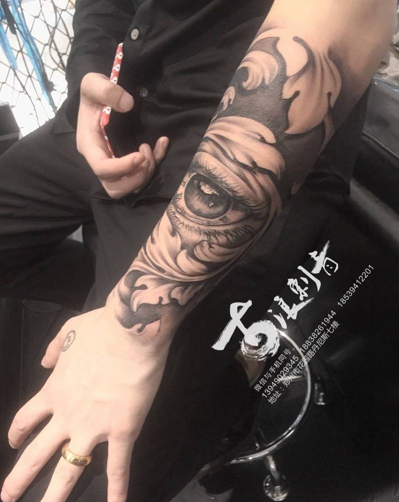 写实花臂纹身图片_写实纹身图案