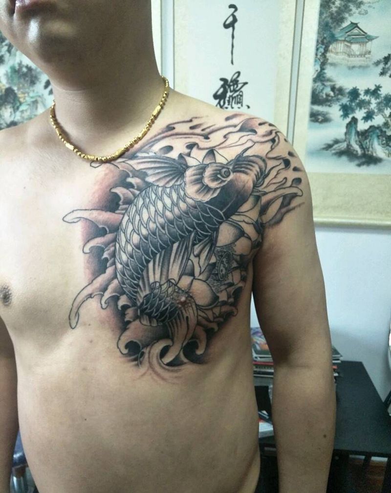 锦鲤！下次彩色纹身图片