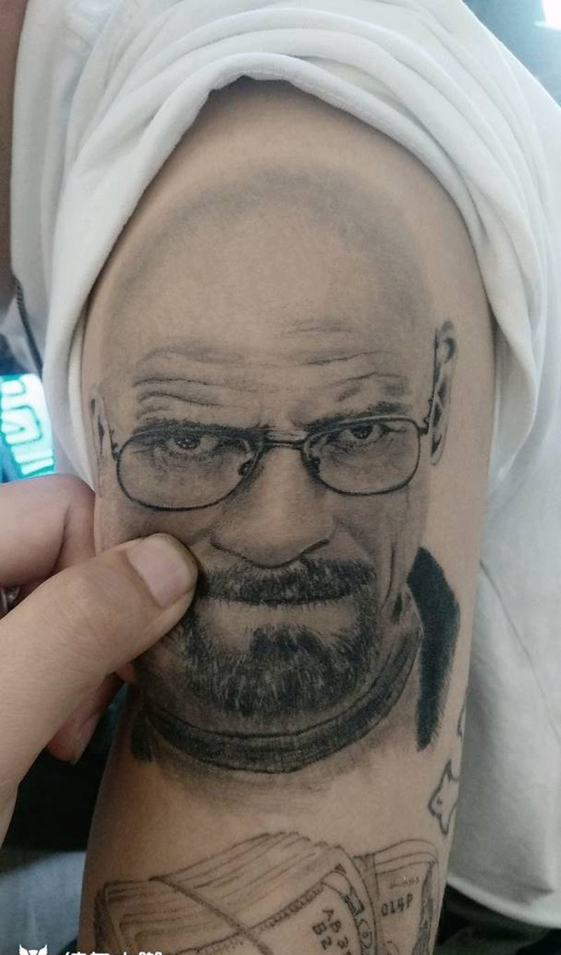 绝命毒师纹身图片_手臂欧美写实纹身图案