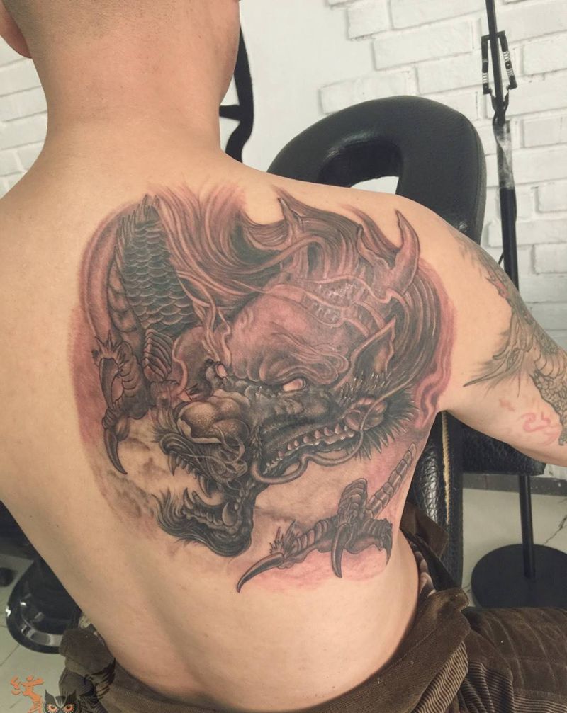 大龙头纹身图片