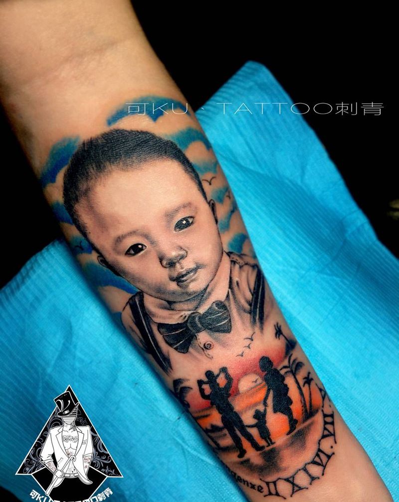 人物纹身图片_成品手臂写实肖像欧美人物原创纹身图案