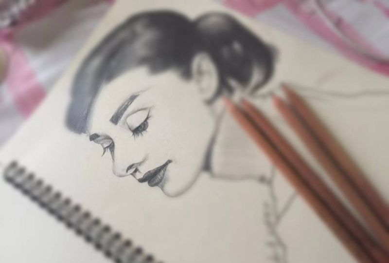 赫本纹身图片_手稿手臂肖像欧美人物原创纹身图案