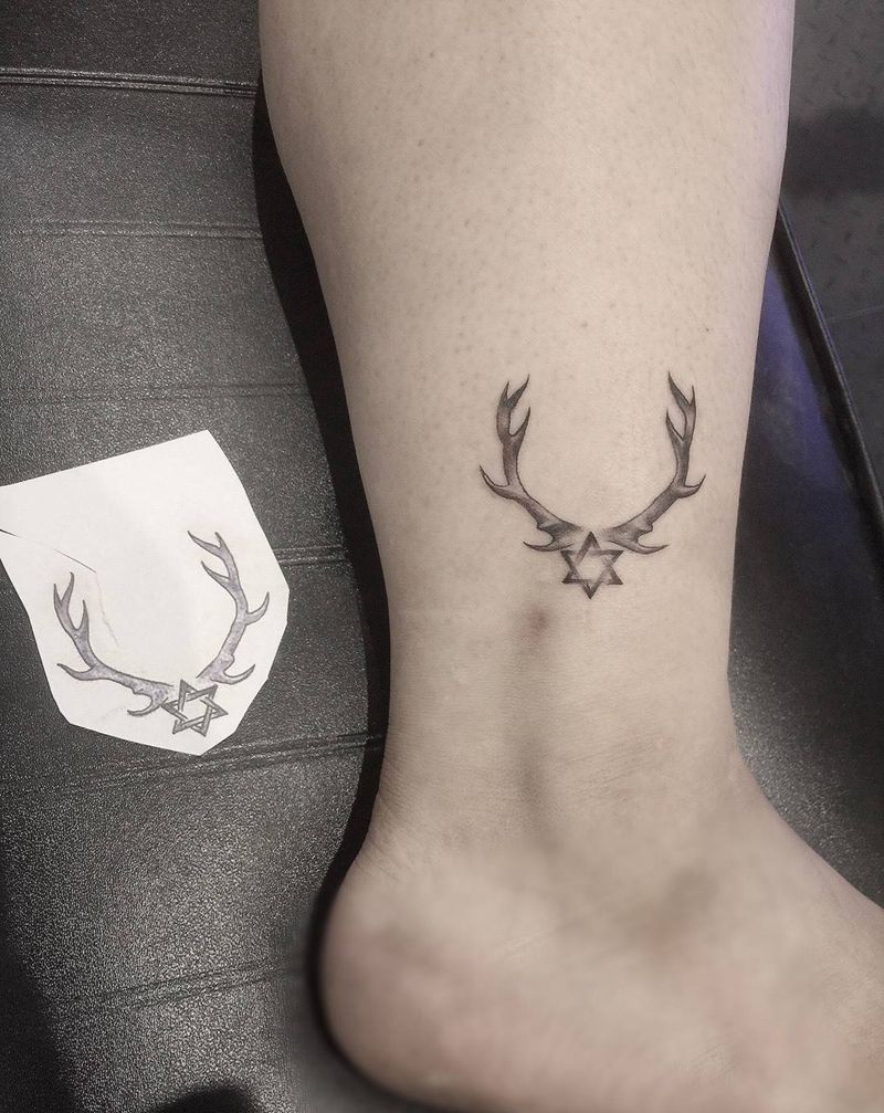 六芒星 鲁头纹身图片_图腾纹身图案