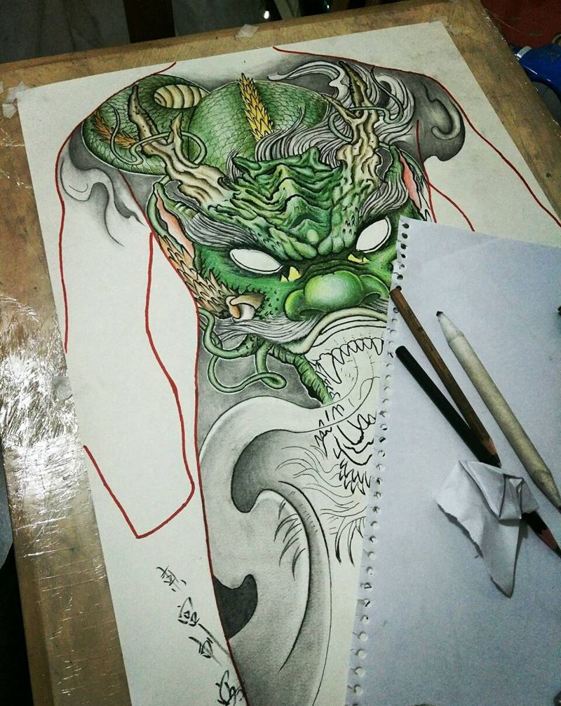 接着画纹身图片