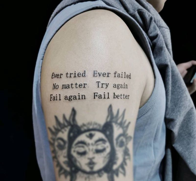 英文纹身图片_手臂花体字英文大臂英文纹身图案