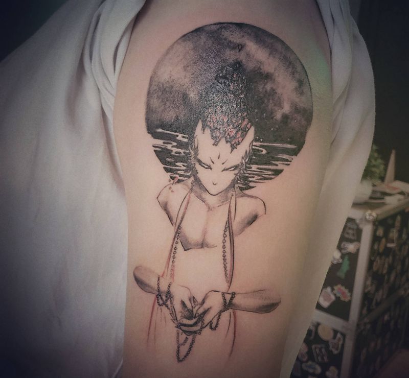 水墨纹身图片_手臂水墨纹身图案