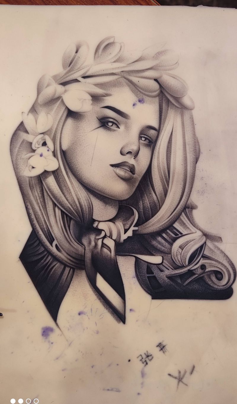 幻想纹身图片_欧美写实点刺纹身图案