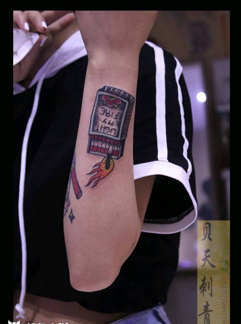 火柴纹身图片