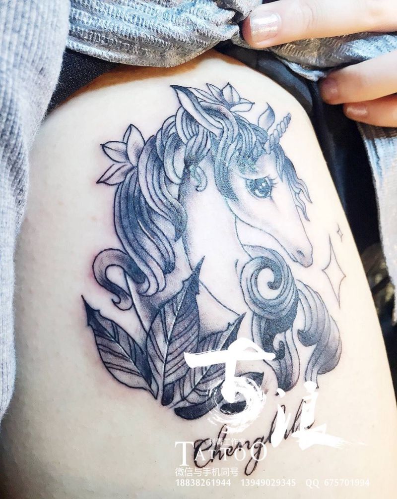 独角兽纹身图片