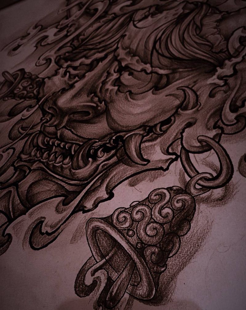 原创-新传统写实般若纹身图片