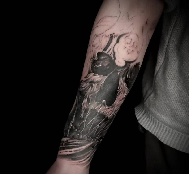 骷髅。纹身图片_欧美写实纹身图案