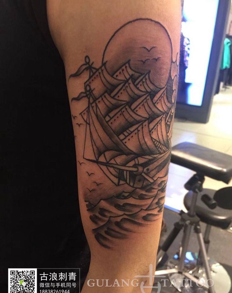 船纹身图片