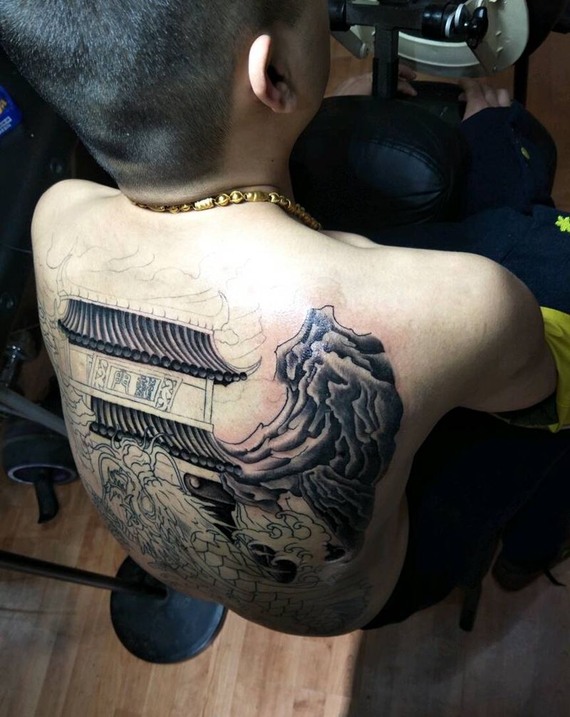 鲤鱼跃龙门 未完纹身图片