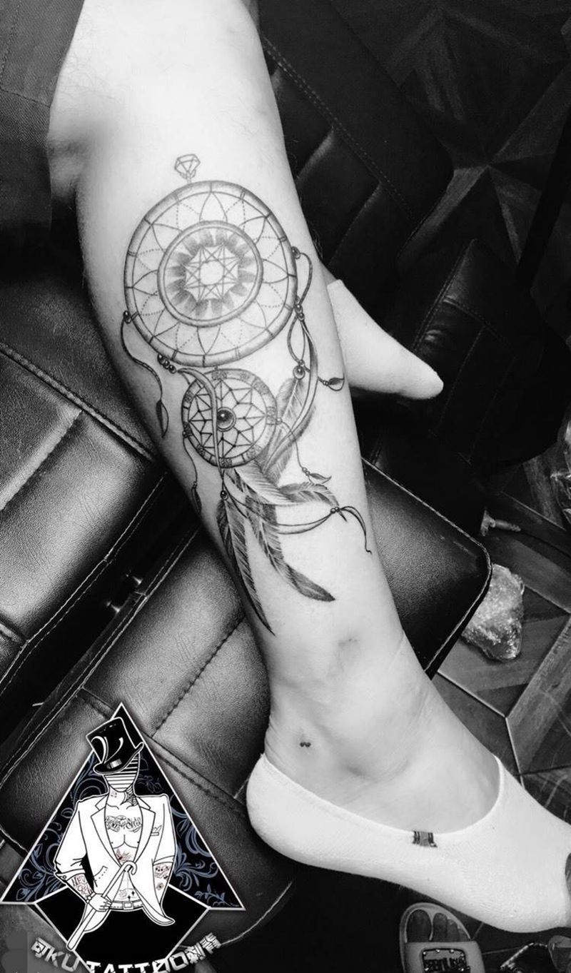 捕梦网纹身图片