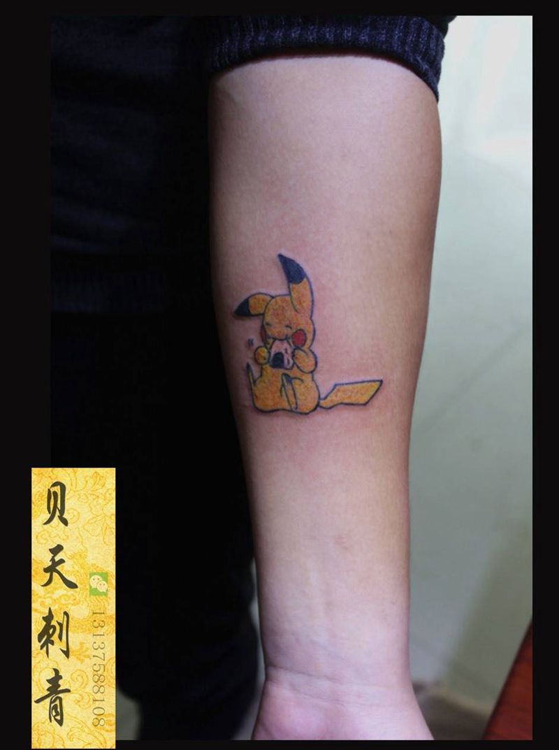 皮卡丘纹身图片