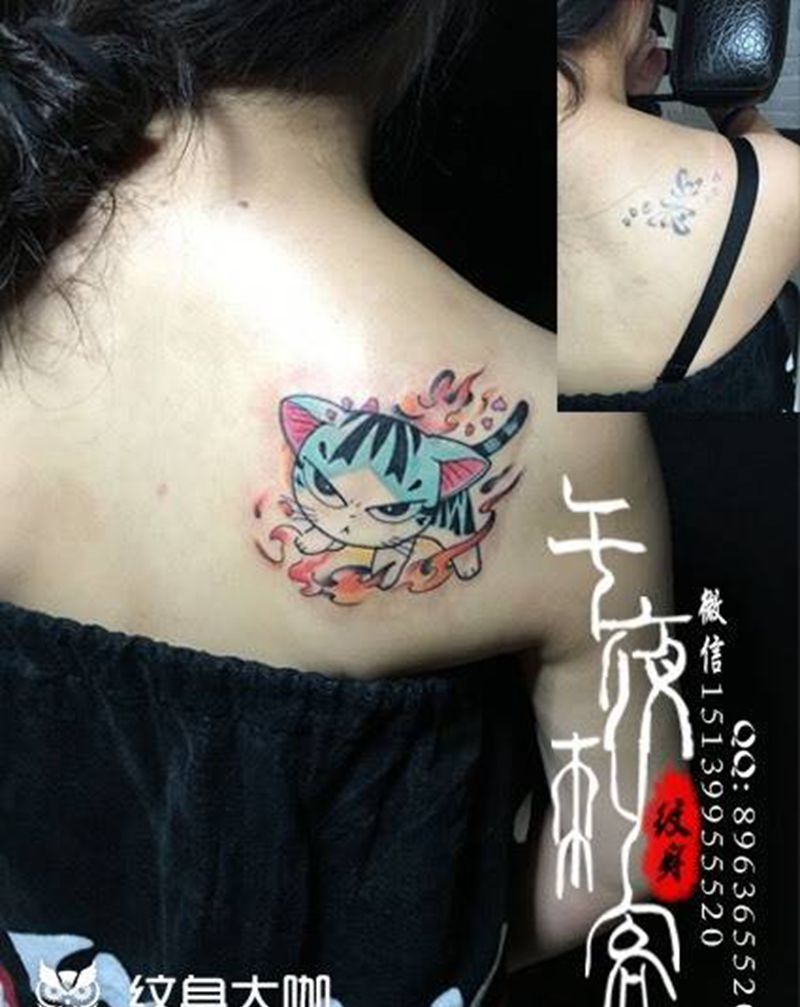猫纹身图片