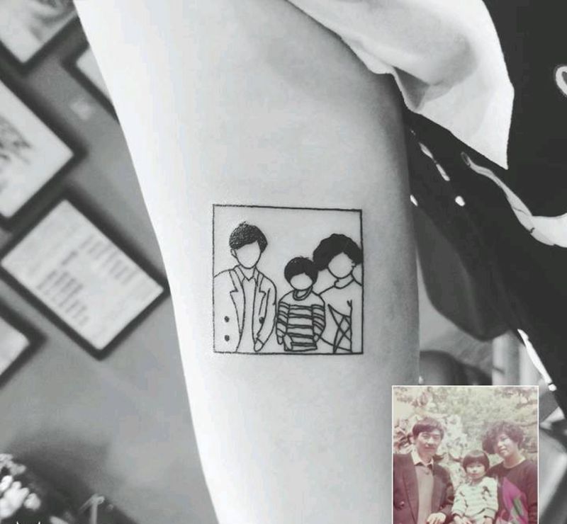 原创照片设计纹身图片_手臂清新写实人物原创成品纹身图案