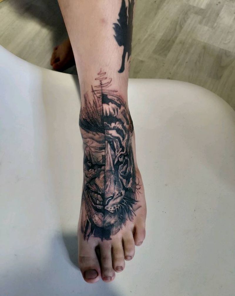 小丑老虎纹身图片