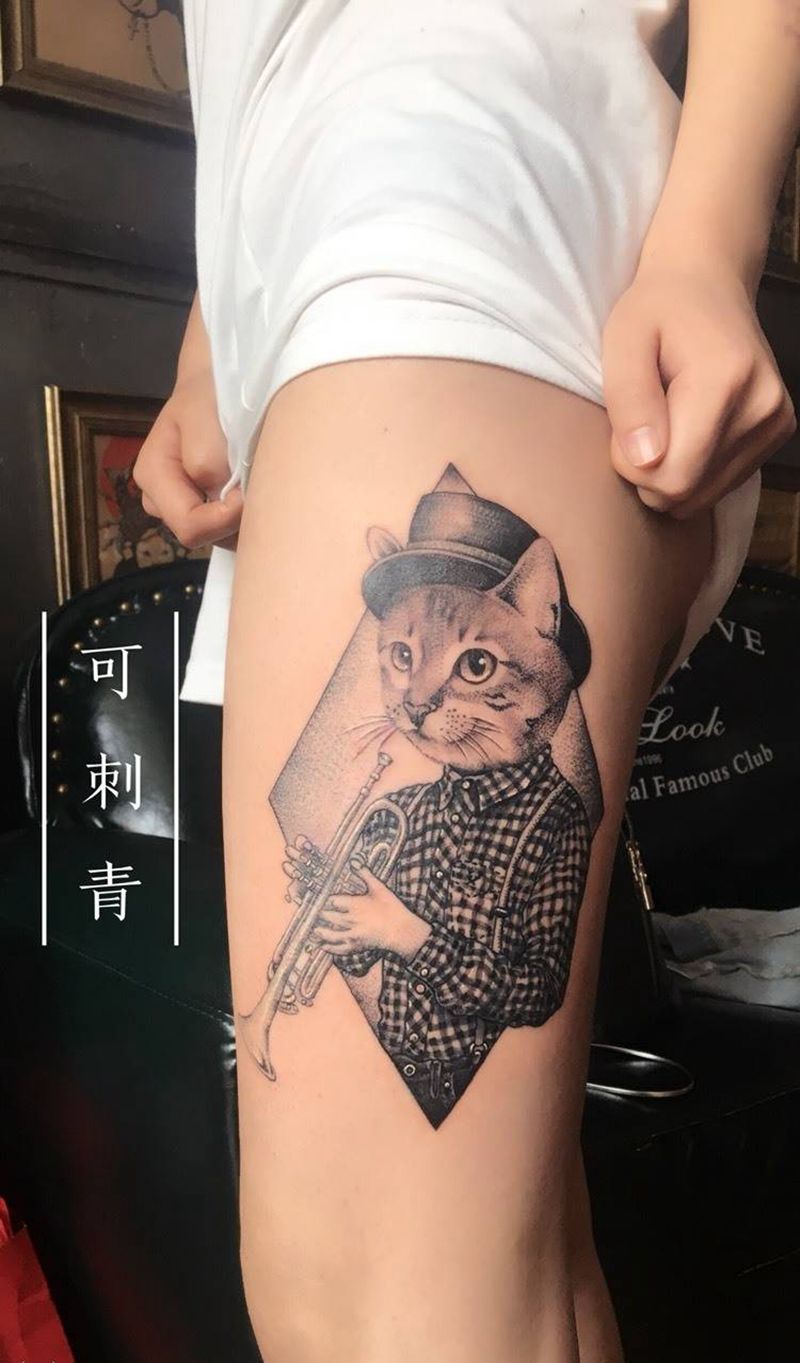 猫纹身图片