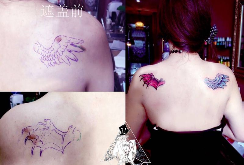 遮盖痘疤纹身图片